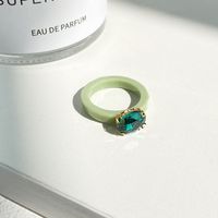 Fashion Colored Gemstone Diamond Resin Ring sku image 4