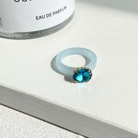 Fashion Colored Gemstone Diamond Resin Ring sku image 6