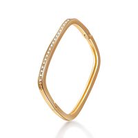 Simple Square Diamond Alloy Bracelet sku image 2