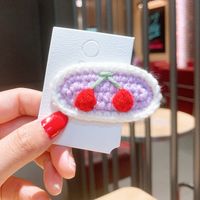 Korean Children's Wool Fruit Cherry Hairpin Girl Flower Bb Clip Braided Lace Hairpin Hair Accessories Clip sku image 6