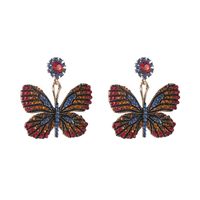 European And American Trend Colorful Crystals Series Alloy Diamond Rhinestone Butterfly Earrings Eardrops Women's Fashion Exaggerated Party Ear Rings main image 6