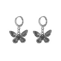 Europe And America Cross Border New Personalized Simple Butterfly Earrings Fashion Retro Pattern Butterfly Pendant Ornament main image 6