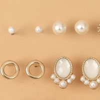 Simple 9 Pairs Of Hollow Oil Drop Heart Diamond Earrings Wholesale Nihaojewelry main image 3