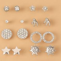 Nuevos Círculos De Diamantes, Pendientes De Estrella De Cinco Puntas, Conjunto Al Por Mayor Nihaojewelry main image 3
