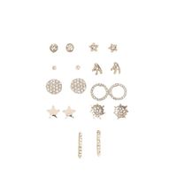 Nuevos Círculos De Diamantes, Pendientes De Estrella De Cinco Puntas, Conjunto Al Por Mayor Nihaojewelry main image 6