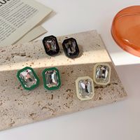 Retro Square Gem Stud Earrings Wholesale Nihaojewelry main image 6