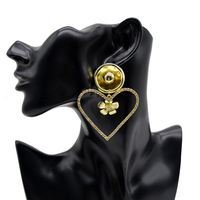 Fashion Metal Diamond Flower Heart Drop Earrings Wholesale Nihaojewelry main image 3