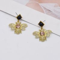Creative Diamond-studded Cute Little Bee Earrings Wholesale Nihaojewelry main image 1