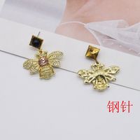 Creative Diamond-studded Cute Little Bee Earrings Wholesale Nihaojewelry main image 4