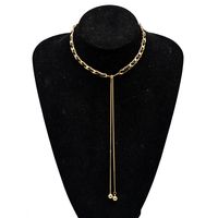 Simple Braided Tassel Ball Stitching Necklace Wholesale Nihaojewelry main image 3