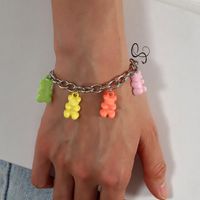 Retro Thick Chain Candy Color Resin Bear Bracelet Wholesale Nihaojewelry main image 3