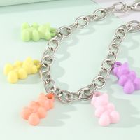 Retro Thick Chain Candy Color Resin Bear Bracelet Wholesale Nihaojewelry main image 4