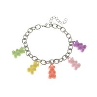 Retro Thick Chain Candy Color Resin Bear Bracelet Wholesale Nihaojewelry main image 6