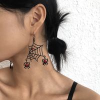 Halloween New Spider Geometric Alloy Diamond Earrings Wholesale Nihaojewelry main image 1