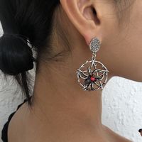 Halloween New Spider Geometric Alloy Diamond Earrings Wholesale Nihaojewelry main image 3
