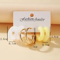 White Cream Yellow Acetate Earrings Set 3 Pairs Wholesale Nihaojewelry main image 5