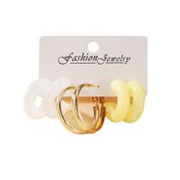 White Cream Yellow Acetate Earrings Set 3 Pairs Wholesale Nihaojewelry main image 6