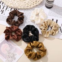 Retro Silk Satin Large Solid Color Hair Scrunchies Wholesale Nihaojewelry main image 4