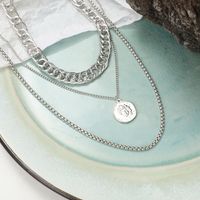 Rétro Simple Chaîne Creuse Épaisse Multicouche Cercle Chiffre Collier En Gros Nihaojewelry main image 4