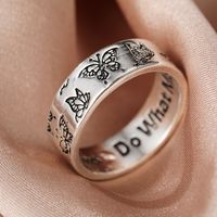 Vintage Engraving Butterfly Ring Wholesale Nihaojewelry main image 2