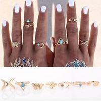 Fashion Turquoise Heart Elephant Ring Set Wholesale Nihaojewelry main image 1