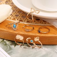 Fashion Turquoise Heart Elephant Ring Set Wholesale Nihaojewelry main image 3