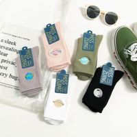 New Style Embroidery Planet Mid-tube Candy Color Socks Wholesale Nihaojewelry main image 3
