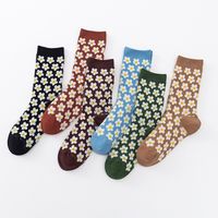 Retro Small Daisy Printing Double Needle Tube Socks Wholesale Nihaojewelry main image 6