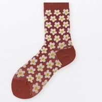 Retro Small Daisy Printing Double Needle Tube Socks Wholesale Nihaojewelry main image 3