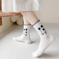 New Thin Breathable Mesh Black And White Flower Socks Wholesale Nihaojewelry main image 6