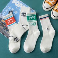 Korean Letter Printing Breathable Sweat-absorbent Cotton Socks Wholesale Nihaojewelry main image 4