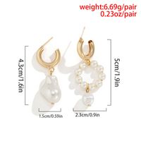 Ethnic Geometric Imitation Pearl Asymmetric Earrings Wholesale Nihaojewelry main image 5