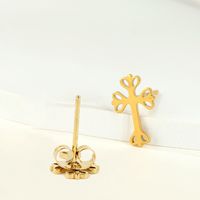 Cross Golden Stainless Steel Stud Earrings Wholesale Nihaojewelry main image 1