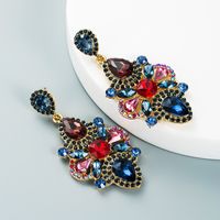 Earrings European And American Retro Style Alloy Inlaid Color Rhinestone Glass Diamond High-grade Earrings Fashion And Personalized Earrings sku image 2