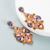 Earrings سبائك الطراز الأوروبي والأمريكي القديم مثبتات زجاجية ملونة من أحجار الراين sku image 3