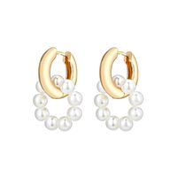 Sweet Simple Style Solid Color Alloy Beaded Plating Inlay Artificial Pearls Women's Earrings main image 3