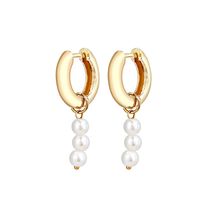 Sweet Simple Style Solid Color Alloy Beaded Plating Inlay Artificial Pearls Women's Earrings main image 4