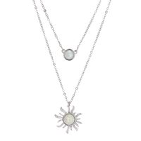 New Retro Sun Multi-layer Inlaid Opal Necklace Wholesale Nihaojewelry sku image 2