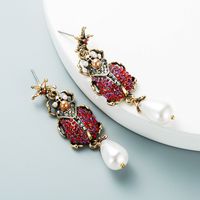 Creative Acrylic Imitation Pearl Insect Earrings Wholesale Nihaojewelry sku image 1