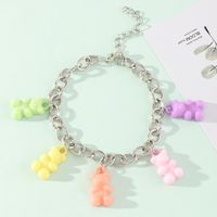 Retro Thick Chain Candy Color Resin Bear Bracelet Wholesale Nihaojewelry sku image 1