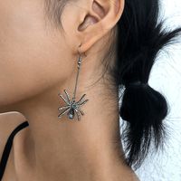 Halloween New Spider Geometric Alloy Diamond Earrings Wholesale Nihaojewelry sku image 8