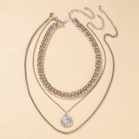 Retro Einfache Dicke Hohle Kette Mehrschichtige Kreisfigur Halskette Großhandel Nihaojewelry sku image 1