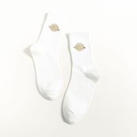 New Style Embroidery Planet Mid-tube Candy Color Socks Wholesale Nihaojewelry sku image 6