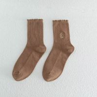 Simple Puppy Embroidery Solid Color Tube Socks Wholesale Nihaojewelry sku image 4