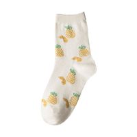 Korean Cute Pineapple Contrast Color Mid-tube Cotton Socks Wholesale Nihaojewelry sku image 2