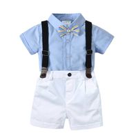 Gentleman Suit Baby Sling Two-piece Suit  British Style Handsome Children's Dress sku image 1