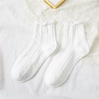 Simple White Medium Tube Bubble Mouth Lace Socks Wholesale Nihaojewelry sku image 6