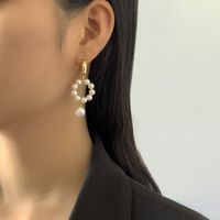 Ethnic Geometric Imitation Pearl Asymmetric Earrings Wholesale Nihaojewelry sku image 1
