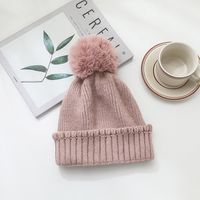 Ruffled Rabbit Fur Solid Color Knit Hat Wholesale Nihaojewelry sku image 10