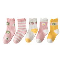 Children's Lace Fruit Color Combed Cotton Tube Socks 5 Pairs Wholesale Nihaojewelry main image 6